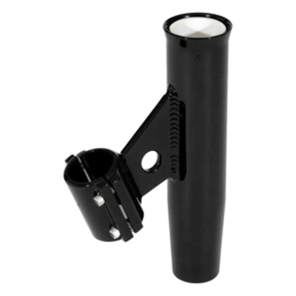 Lees Tackle RA5005BK — Lee's Clamp-On Rod Holder - Black Aluminum - Vertical Mount - Fits 2.375" O.D. Pipe