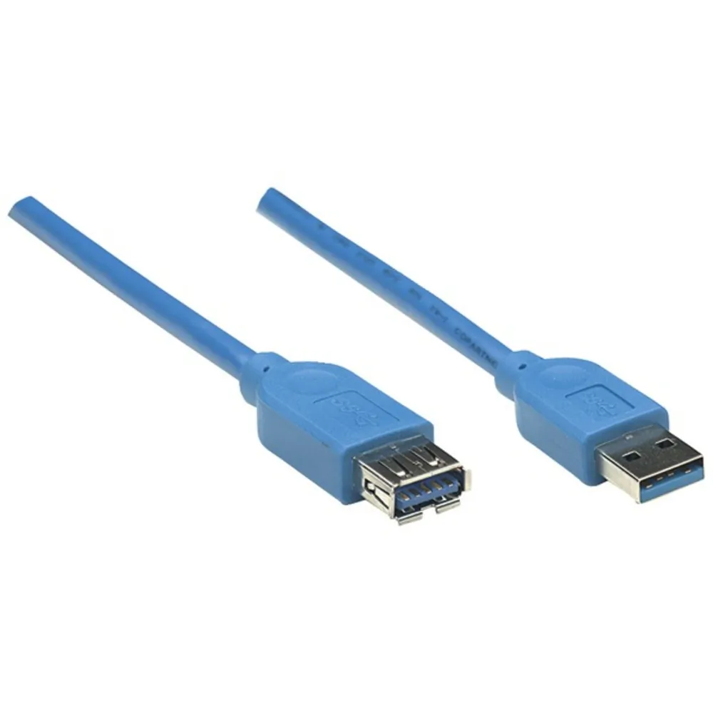 Manhattan 322379 — SUPERSPEED USB EXTENSION CABLE A MALE / A FEMALE, 2 M, BLUE