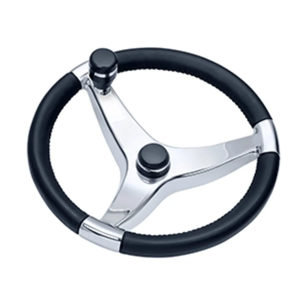 Schmitt & Ongaro Marine 7241321FGK — Schmitt & Ongaro Evo Pro 316 Cast Stainless Steel Steering Wheel w/Control Knob - 13.5" Diameter