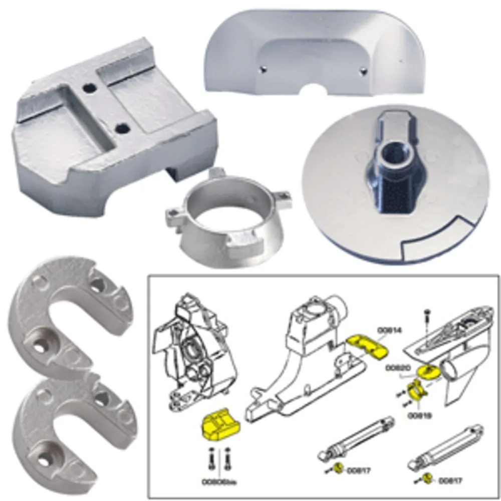 Tecnoseal 20801 — Tecnoseal Anode Kit w/Hardware - Mercury Alpha 1 Gen 2 - Zinc