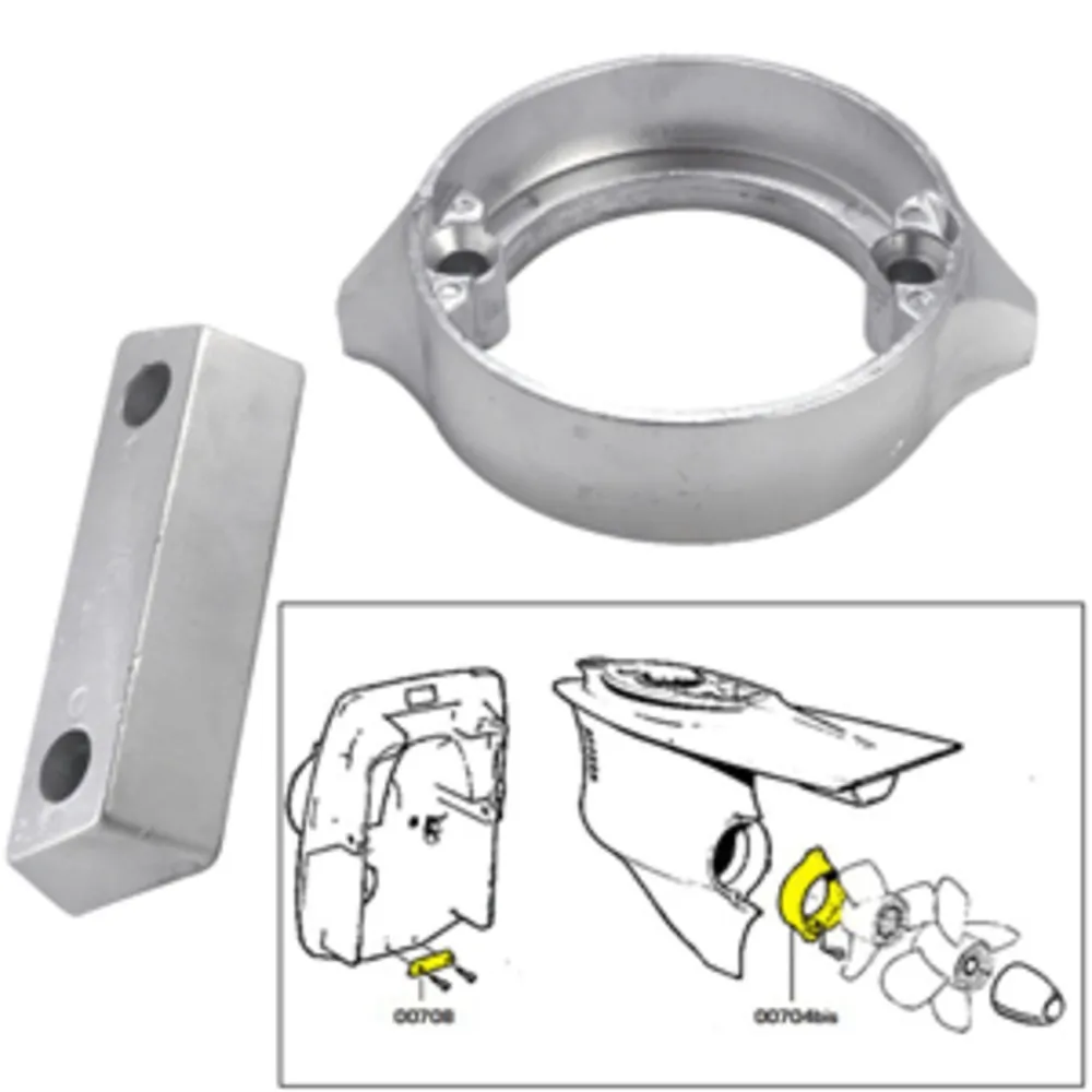 Tecnoseal 20706 — Tecnoseal Anode Kit w/Hardware - Volvo Duo-Prop 290 - Zinc