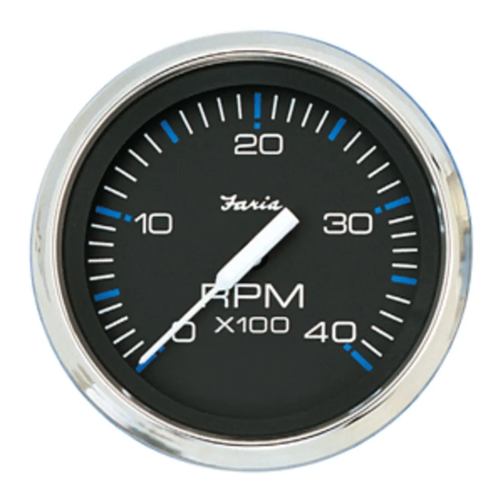 Faria Beede Instruments 33742 — Faria Chesapeake Black 4" Tachometer - 4000 RPM (Diesel)