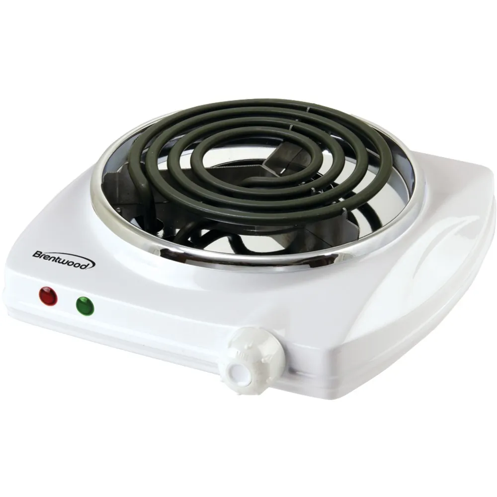 Brentwood TS-322 — Brentwood Electric 1000W Single Burner (White)