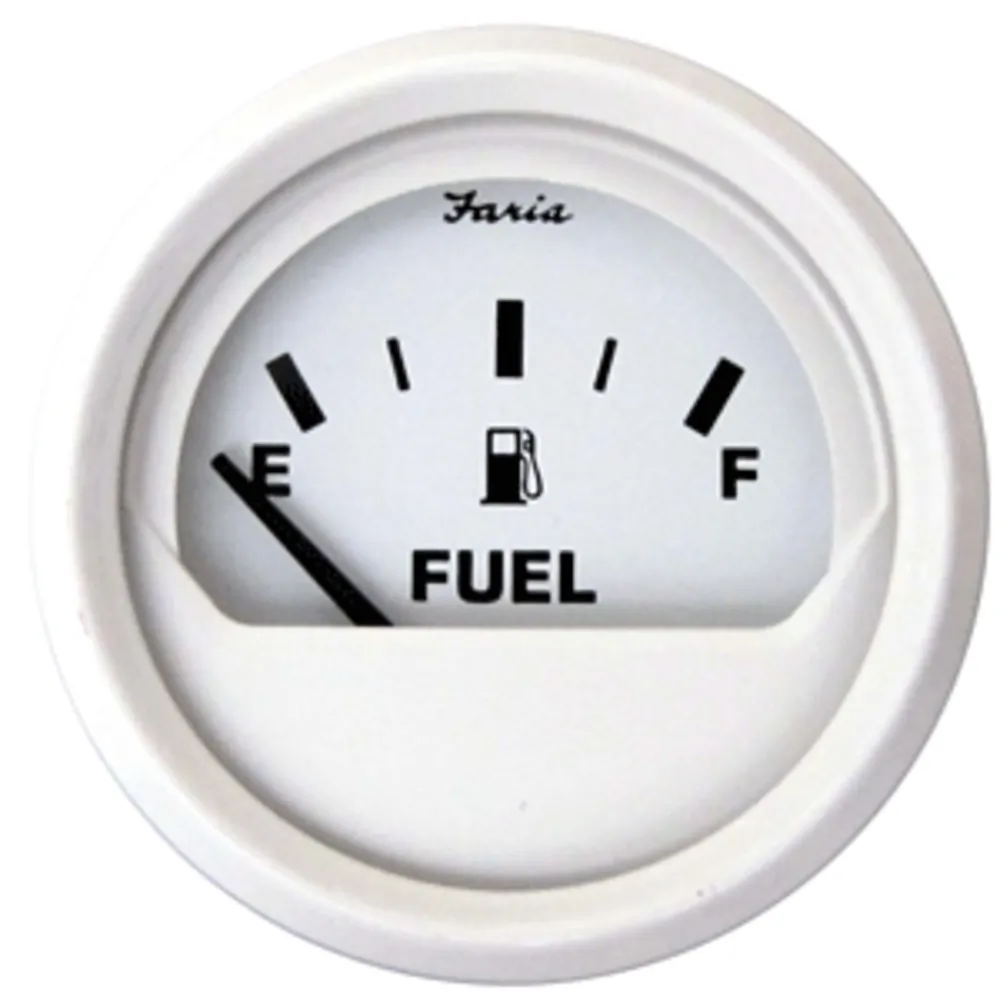 Faria Beede Instruments 13101 — Faria Dress White 2" Fuel Level Gauge (E-1/2-F)