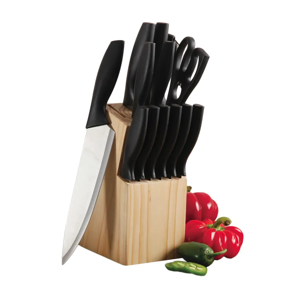 Gibson 107267.14 - Gibson Helston 14pc Stainless Steel Cutlery Set With Pine Wo