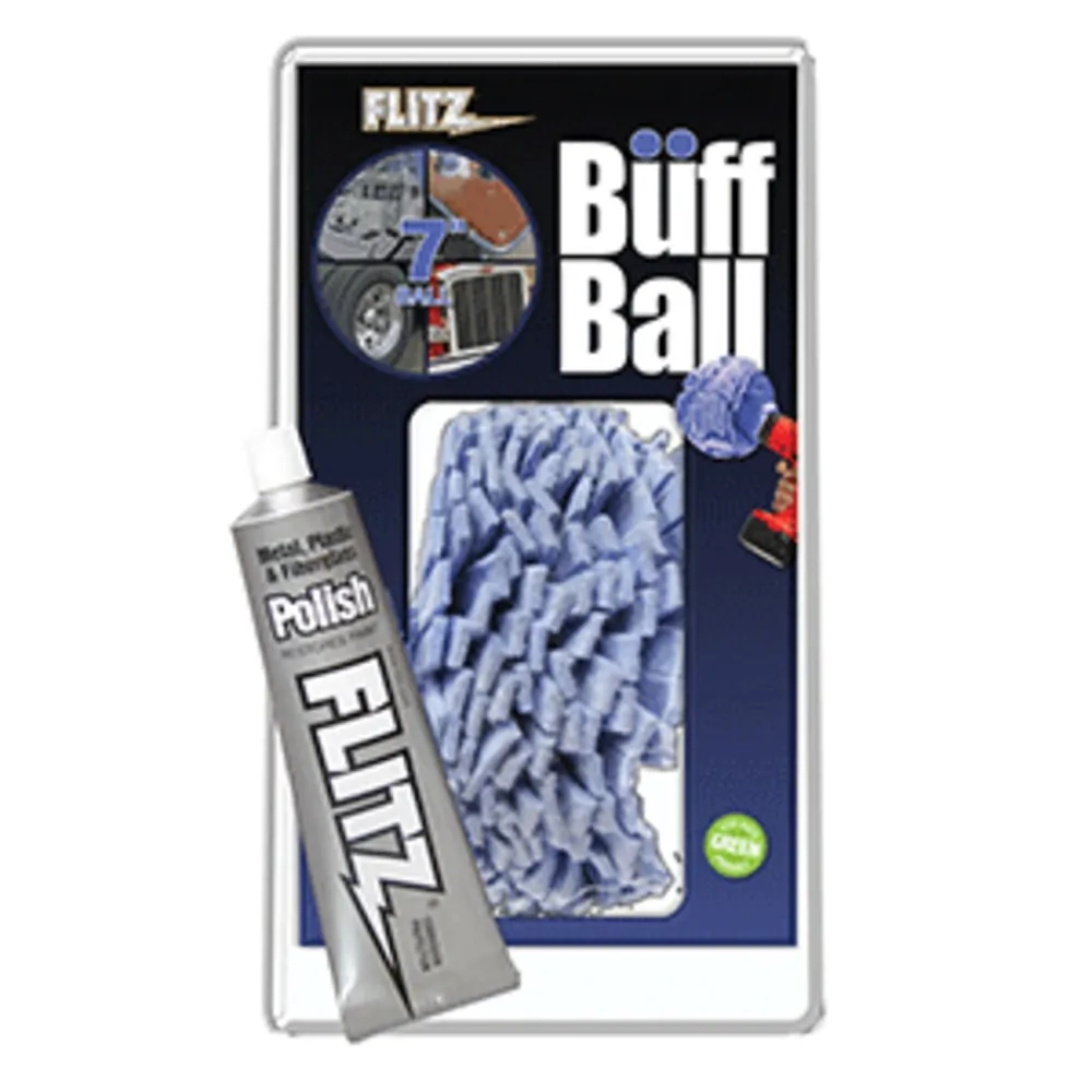 Flitz WB 201-50 — Flitz Buff Ball - Extra Large 7 - Blue w/1.76oz Tube Flitz Polish