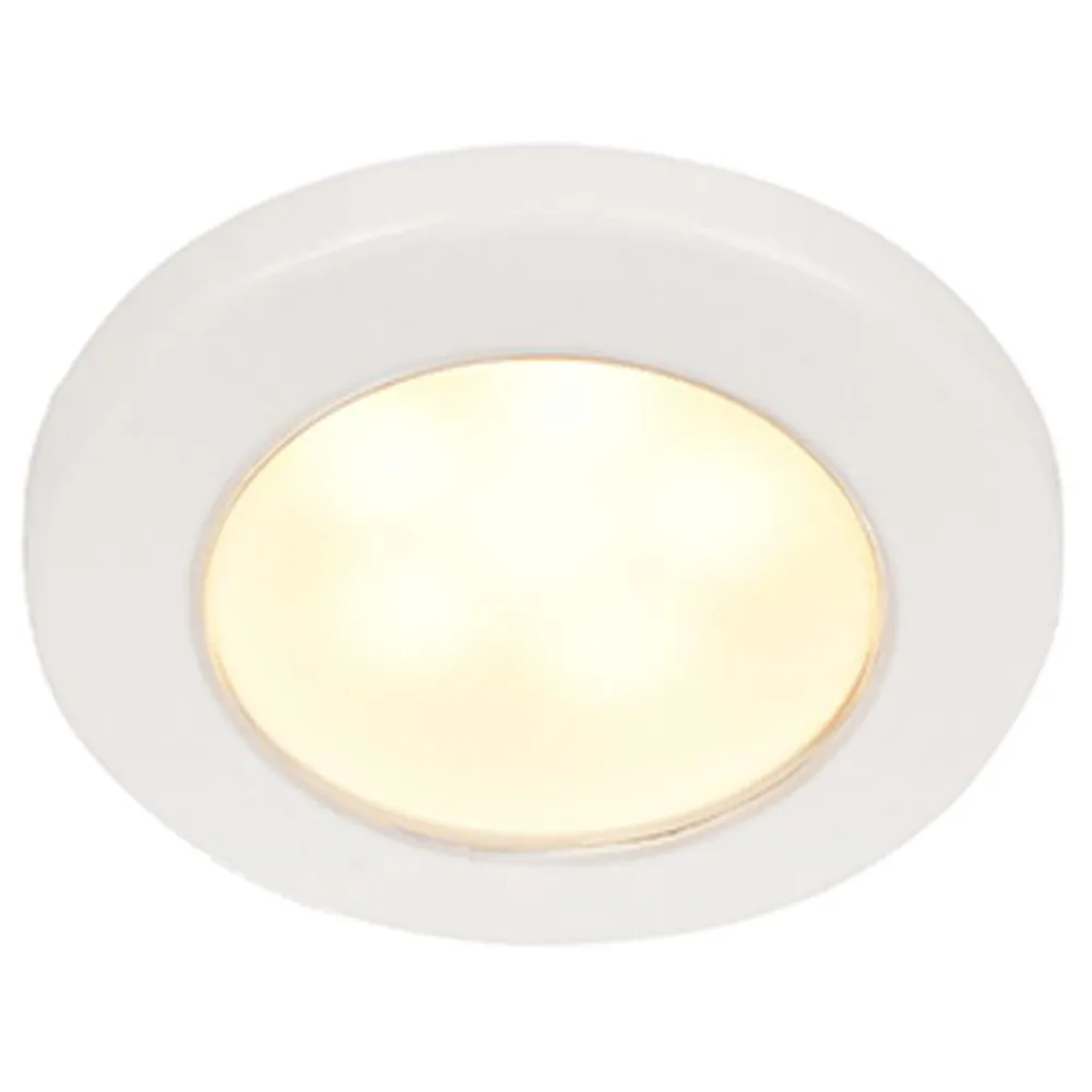 Hella Marine 958109011 — Hella Marine EuroLED 75 3" Round Screw Mount Down Light - Warm White LED - White Plastic Rim - 12V