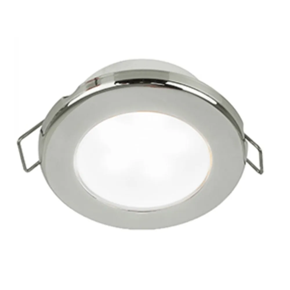 Hella Marine 958110521 — Hella Marine EuroLED 75 3" Round Spring Mount Down Light - White LED - Stainless Steel Rim - 12V