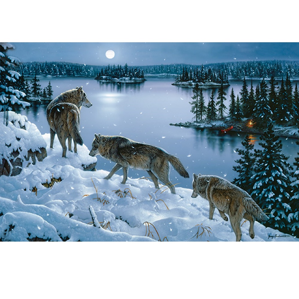 Rivers Edge 1784 - Rivers Edge LED Wall Art - Nite Wolves 24inx16in