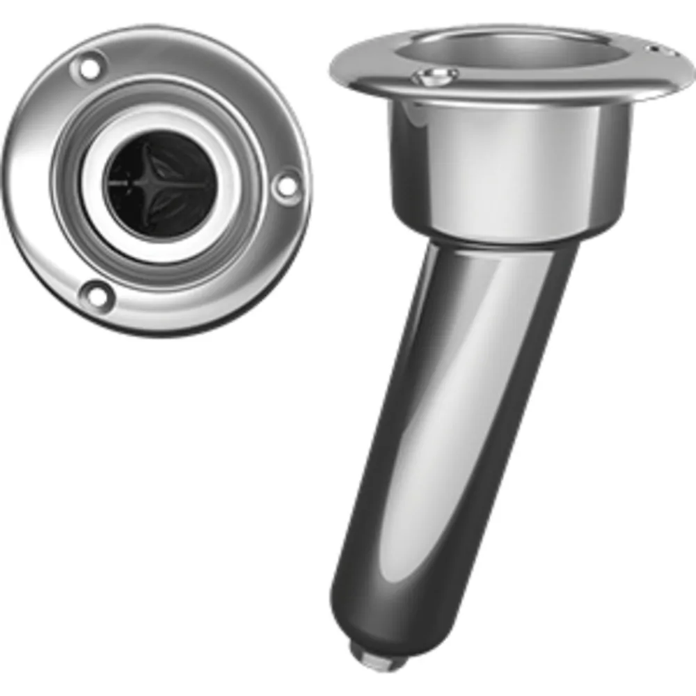 Mate Series C1015D — Mate Series Stainless Steel 15° Rod & Cup Holder - Drain - Round Top
