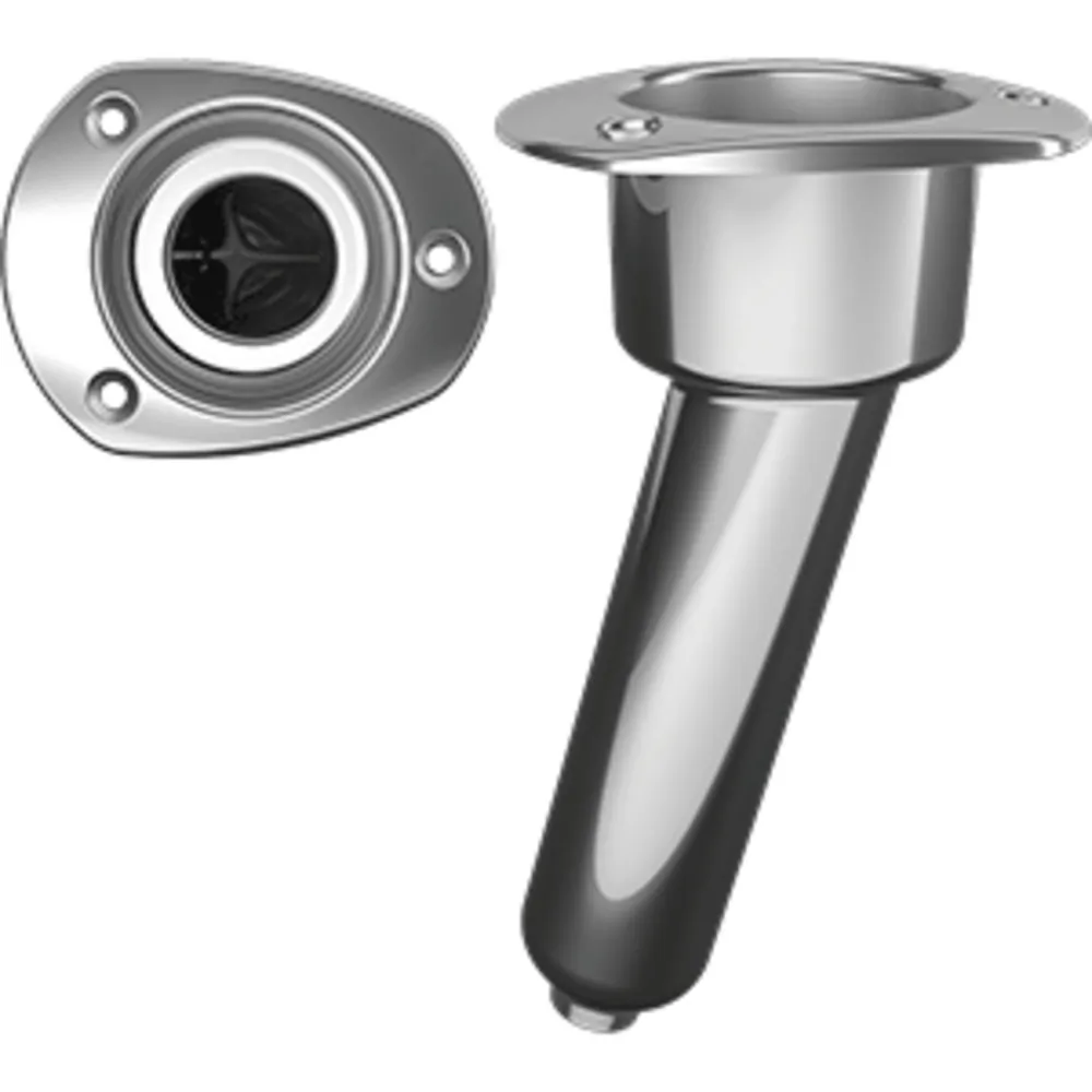 Mate Series C2015D — Mate Series Stainless Steel 15° Rod & Cup Holder - Drain - Oval Top