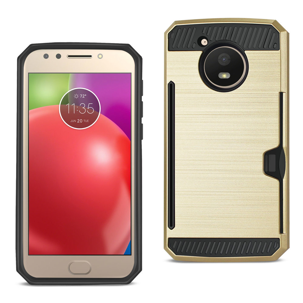 Motorola SPWC01-MOTOE4GD - REIKO MOTOROLA MOTO E4 ACTIVE SLIM ARMOR HYBRID CASE WITH CA