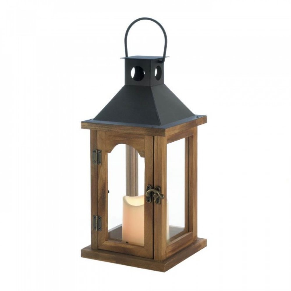 Gallery of Light 10018496 - Simple Rustic Lantern With Led Candle