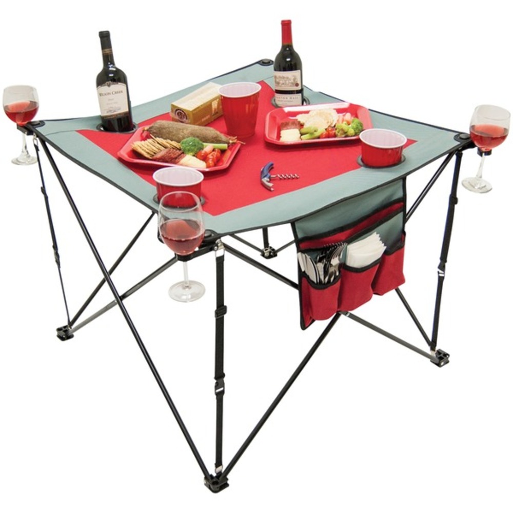 Creative Outdoor 820117 - Creative Outdoor(R) 820117 Folding Wine Table with Cupholder