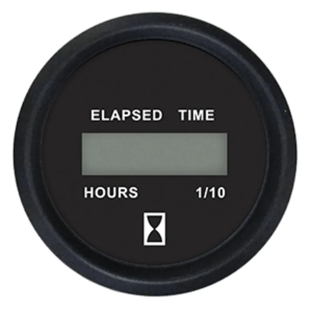 Faria Beede Instruments 12835 — Faria Euro Black 2" Digital Hourmeter Gauge