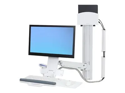 ERGOTRON 45-273-216 — SV COMBO ARM, NO WORKSURFACE, PRE-CONFIGURATION, SMALL CPU HOLDER, BRIGHT WHITE