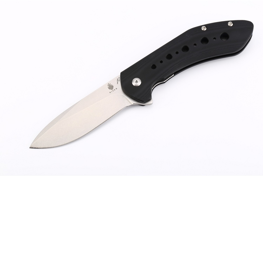 Kizer Cutlery V4479A1 - Kizer V4479A1 Kala Folder 3.74 in Blade Black G-10 Handle