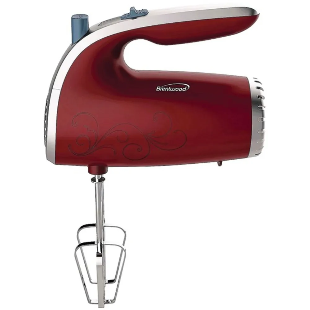 Brentwood HM-48R — Brentwood 5 Speed Hand Mixer- Red