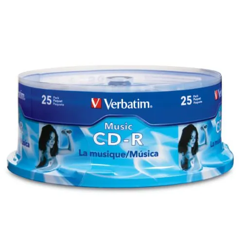 VERBATIM 96155 — Verbatim Music CD-R, 96155, 700MB, 40X, Branded, 25PK Spindle, TAA