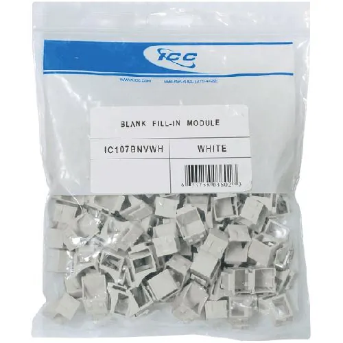 Cablesys ICC-IC107BNVWH — ICC ICC-IC107BNVWH Hd Module, Blank 100 Pk, Wh