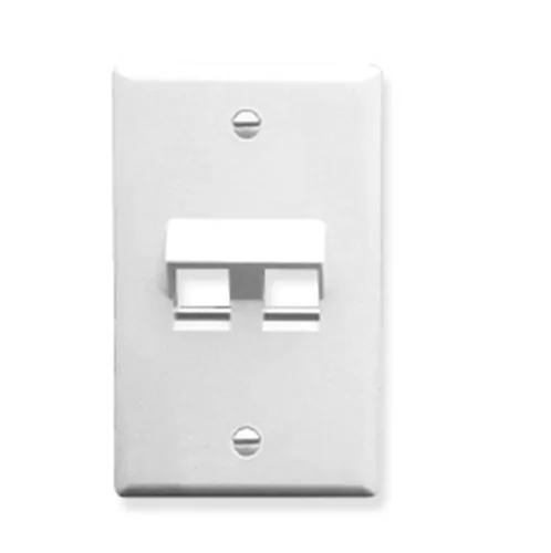 Cablesys ICC-IC107DA2WH — ICC ICC-IC107DA2WH Faceplate, Angled, 1-gang, 2-port, White