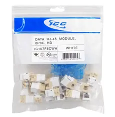 Cablesys ICC-IC107F5CWH — ICC ICC-IC107F5CWH Module, Cat 5e, Hd, 25 Pk, White