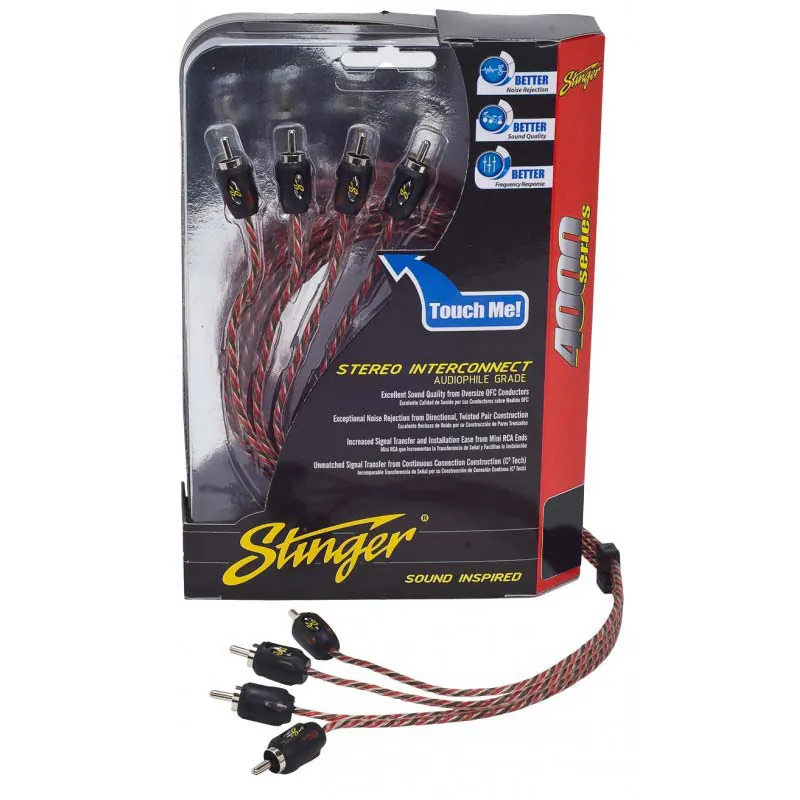 STINGER SI4220 — STINGER 20FT 4000 Series 2-Channel RCA Cable - Twisted