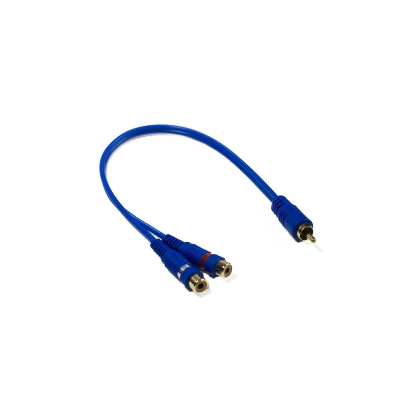 STINGER SSIBY2F — Stinger RCA Y-Cable 2 Female to 1 Male, Blue 3 ft