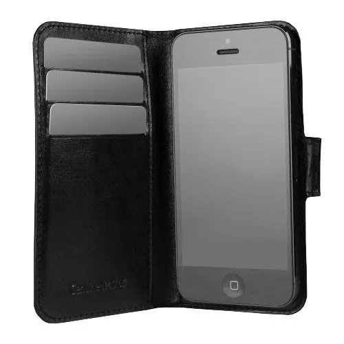 SENA SENA — SENA 825401 MAGIA LEATHER WALLET FOR IPHONE 5 & 5S - 1 PACK - RETAIL PACKAGING - BLACK