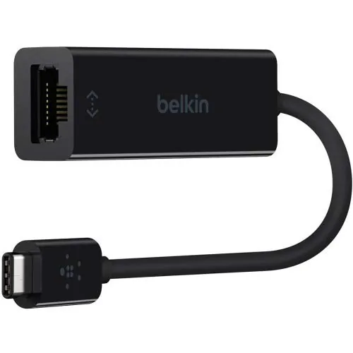 Belkin B2B145-BLK — BELKIN USB-C TO GIGABIT ETHERNET ADAPTER USB 3.0 NETWORK ADAPTER - BLACK
