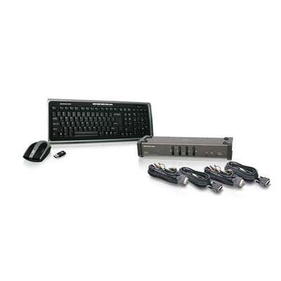 IOGear GCS1104-KM1 - IOGear 4-Ports DVI Kvmp With Cables and Wireless Keyboard Mo