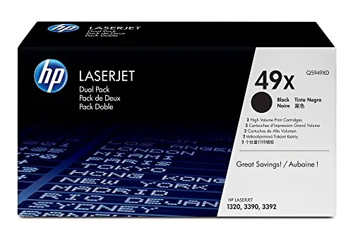 HP Q5949XD — HP Q5949XD Black Dual Pack Toner Cartridge for LaserJet 1320 Series and 3390 Printers - 6000 Pages