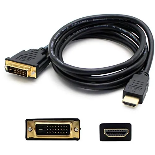 ADDON HDMI2DVIDS6F — ADDON 6FT HDMI MALE TO DVI-D MALE BLACK ADAPTER CABLE