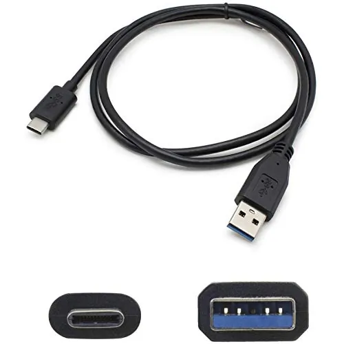 ADDON USBC2USB3A1MB — ADDON 1.0M (3.3FT) USB 3.1 TYPE (C) MALE TO USB 3.0 (A) MALE BLACK ADAPTER CABLE