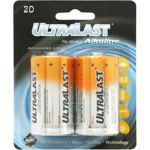 Dantona ULA2D - 2 PACK D CARDED  REPLACEMENT HOUSEHOLD BATTERY