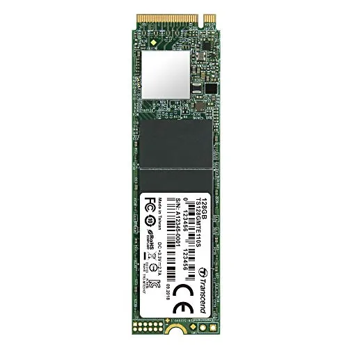 Transcend TS128GMTE110S — 128GB M.2 2280 PCIe Gen3 x4 NVMe SSD with 3D TLC NAND
