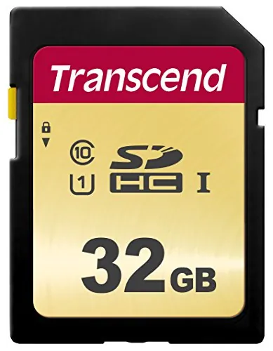 Transcend TS32GSDC500S - High-Speed 32GB UHS-I U1 SD Card for Cameras and Drones