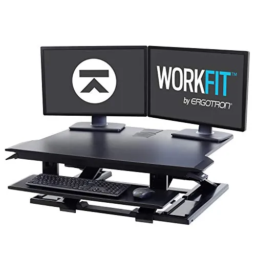 ERGOTRON 33-467-921 — WORKFIT-TX STANDING DESK CONVERTER, BLACK.