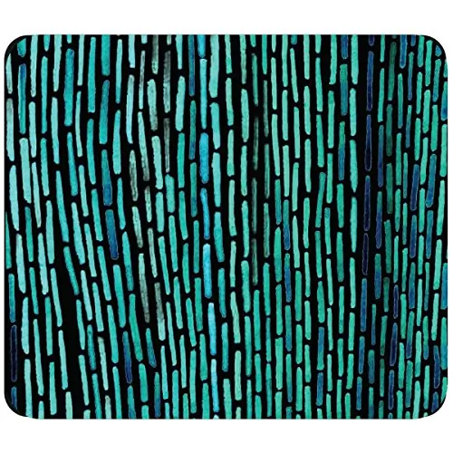 CENTON MPV1BM-ART01-23 - Dashes Peacock OTM Artist Prints Black Mouse Pad