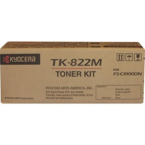 KYOCERA TK822M — KYOCERA MAGENTA TK-822M TONER FOR USE IN FSC8100 FSC8100DN ESTIMATED YIELD 7,000