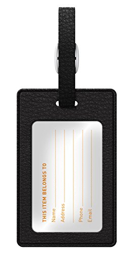 CENTON TAGV1BLK-M05I-W - OTM MONOGRAM BLACK LEATHER BAG TAG, LAUREL, IVY - W