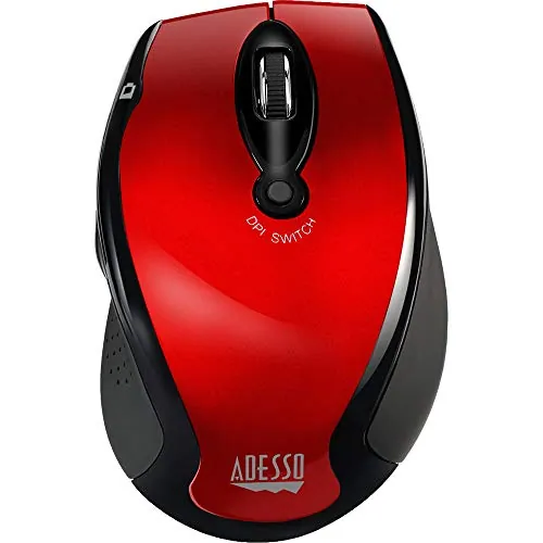 Adesso IMOUSEM20R — ADESSO 2.4GHZ WIRELESS ERGONOMIC OPTICAL MOUSE,( RED)