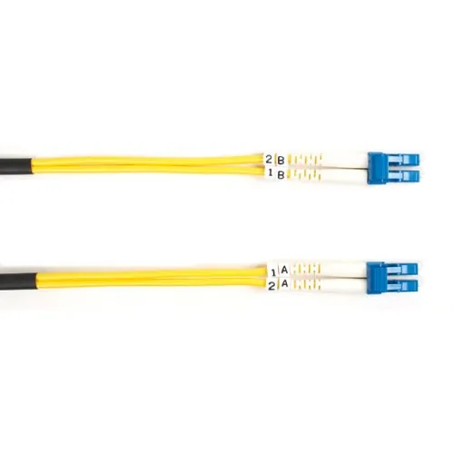 BLACK BOX CORPORATION FOSM-001M-LCLC — OS2 9/125 SINGLEMODE FIBER OPTIC PATCH CABLE - OFNR PVC, LC TO LC, YELLOW, 1-M (