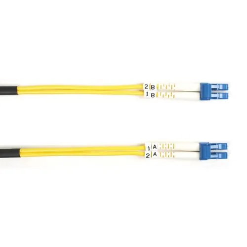BLACK BOX CORPORATION FOSM-002M-LCLC — OS2 9/125 SINGLEMODE FIBER OPTIC PATCH CABLE - OFNR PVC, LC TO LC, YELLOW, 2-M (