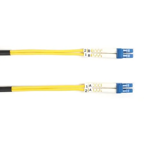 BLACK BOX CORPORATION FOSM-010M-LCLC — OS2 9/125 SINGLEMODE FIBER OPTIC PATCH CABLE - OFNR PVC, LC TO LC, YELLOW, 10-M