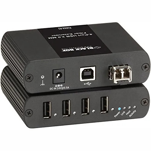 BLACK BOX CORPORATION IC404A-R2 — 4-Port USB 2.0 Fiber Extender for Enhanced Connectivity
