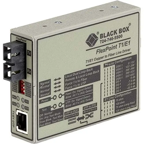 BLACK BOX CORPORATION MT663A-SSC — MANAGED T1/E1 MEDIA CONVERTER - T1/E1 CO