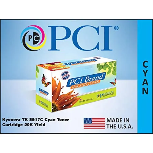 PCI TK-8517C-PCI — PCI BRAND KYOCERA TK-8517C TK-8519C 1T02NDCUS0 1T02NDCCS0 CYAN TONER CARTRIDGE 1