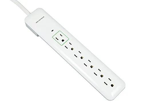 Monoprice 9198 — 6-Outlet Slim Surge Protector with USB Ports
