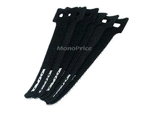 Monoprice 6457 — HOOK & LOOP FASTENING CABLE TIES, 6-INCH, 50PCS/PACK, BLACK
